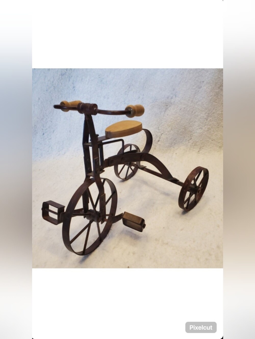 Vintage Metal Trike Tricycle Bike Bicycle Figurine Sculpture Doll Display 12x9"